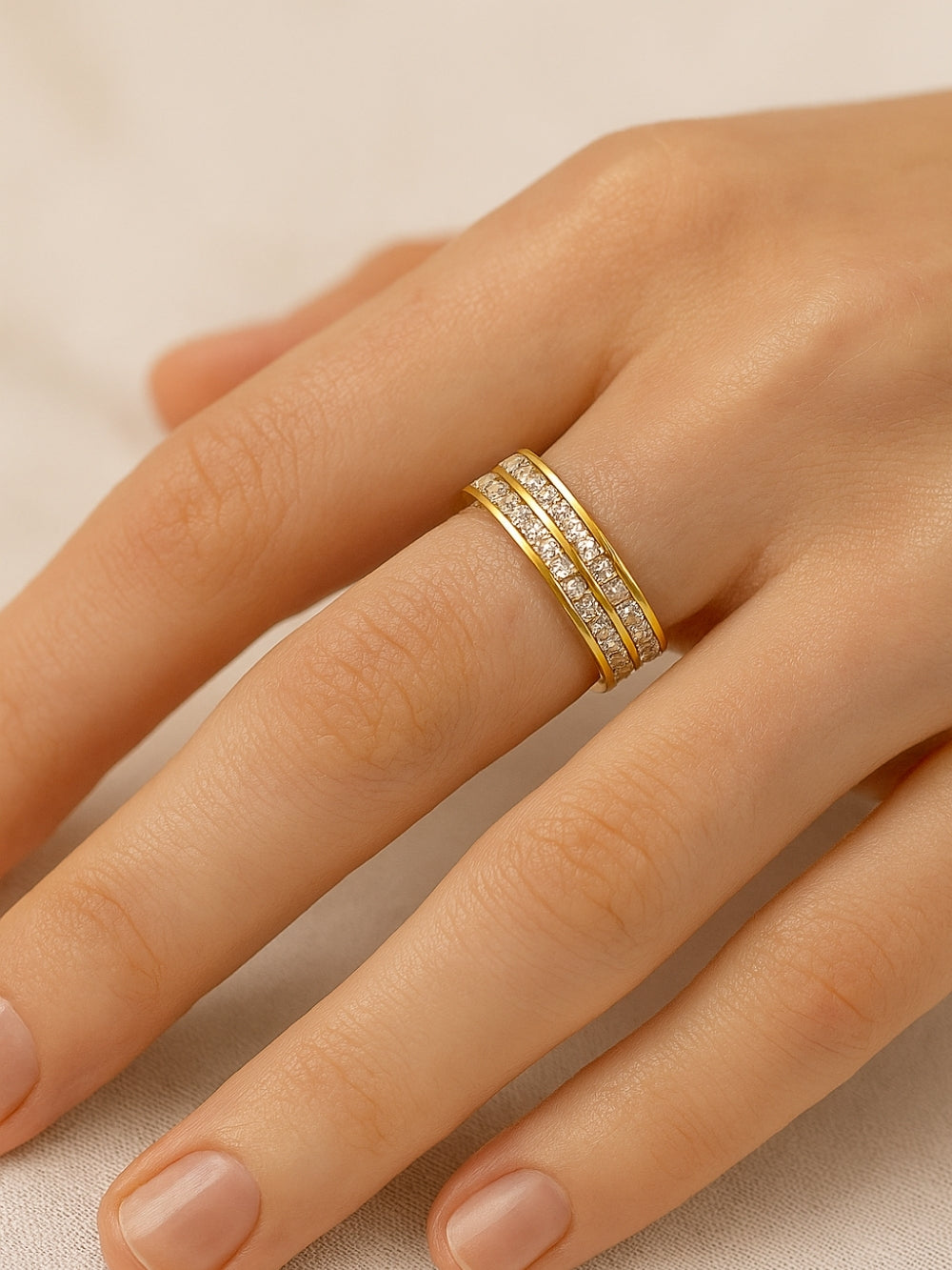 Eternity Dio - 18K gold-plated ring from Smorsh