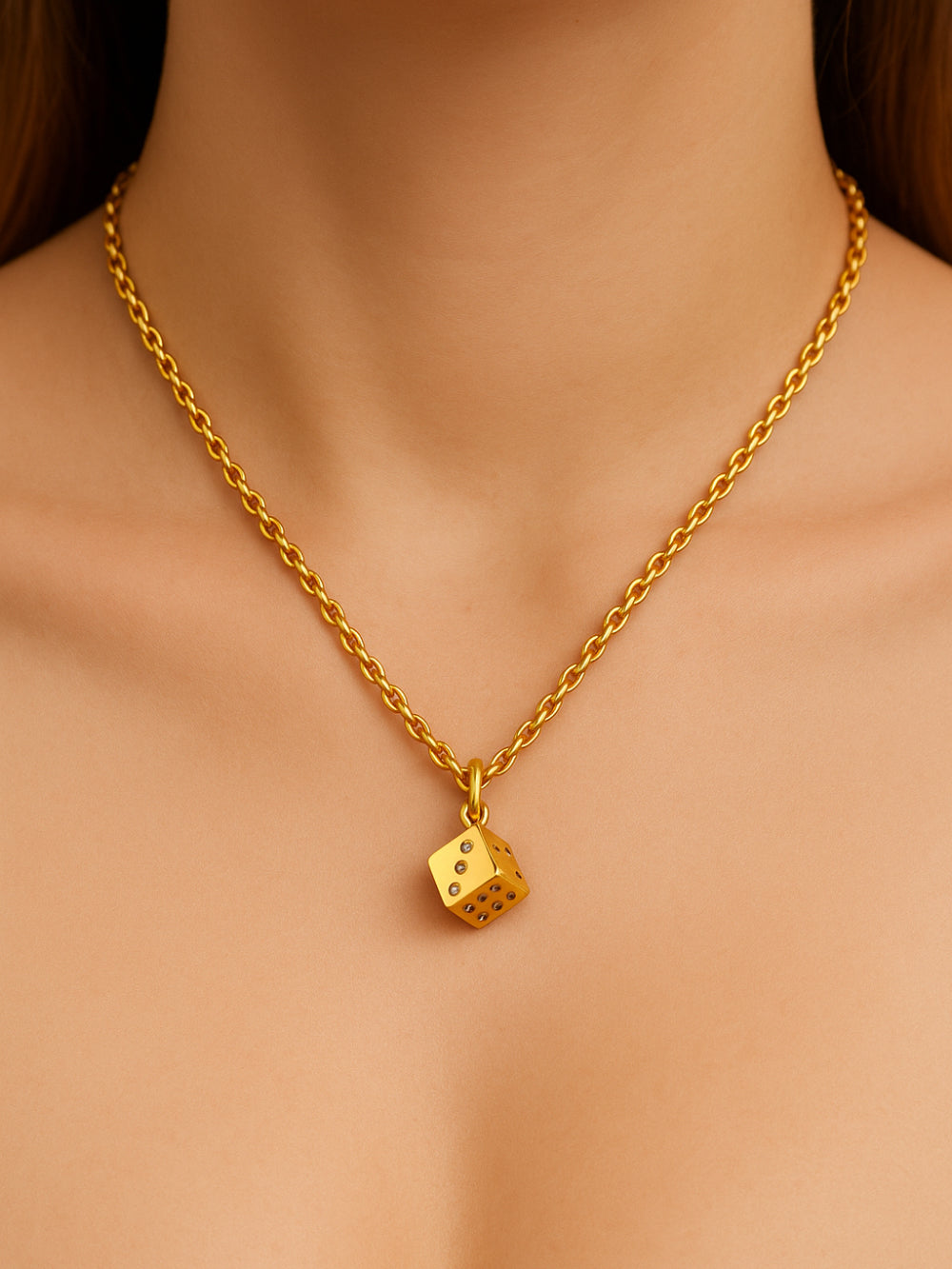 Dice - 18K gold-plated necklace from Smorsh