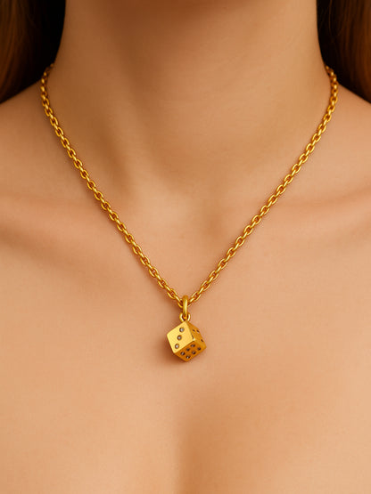 Dice - 18K gold-plated necklace from Smorsh